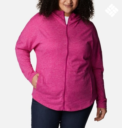 Columbia Cades Cove Full Zip Hettegensere Dame Fuchsia | Plus Size 82491P